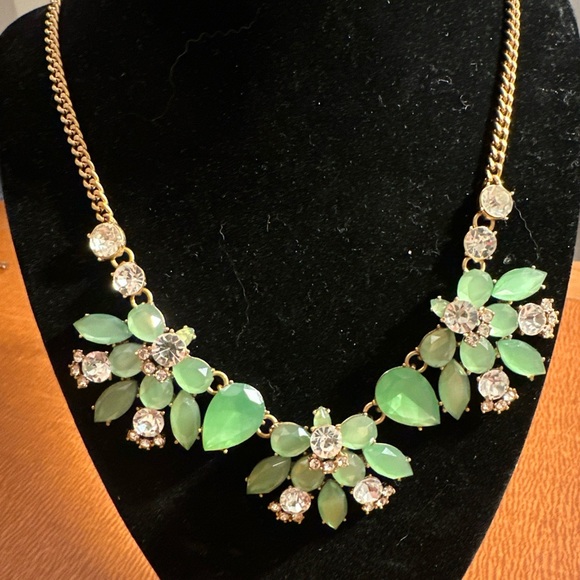 Green and Gold Statement Necklace - Picture 1 of 10